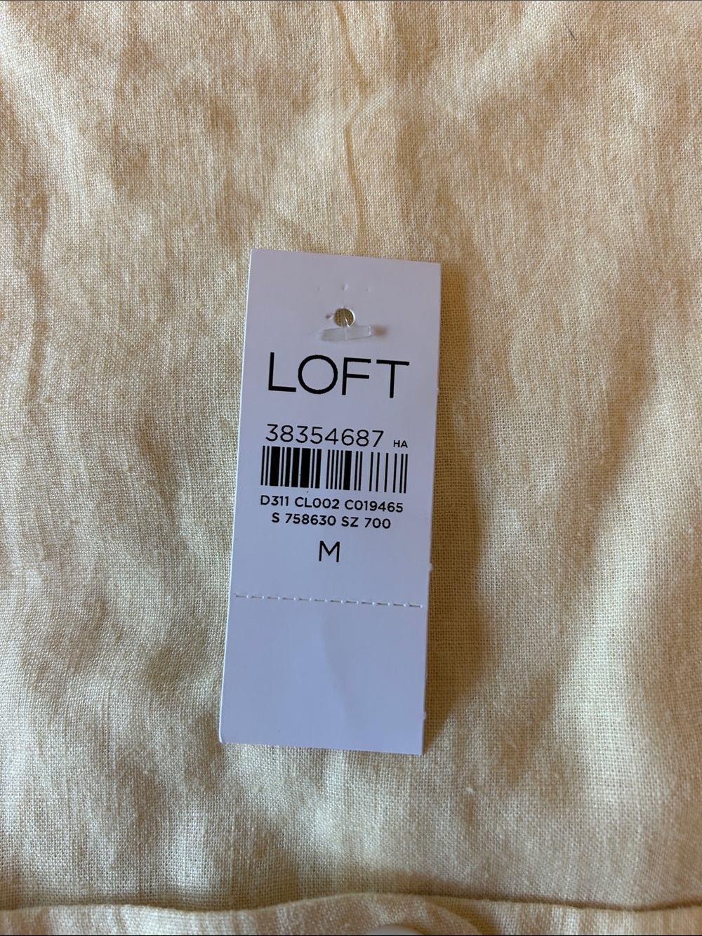 LOFT Pale Yellow Sleeveless Button-Front Linen Tunic - Picture 3 of 6